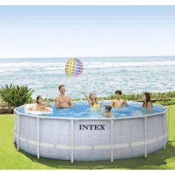 Piscine Tubulaire Ronde Intex Chevron 4,88 X 1,22 M -Intex Soldes Boutique 26746np ambiance 3 min