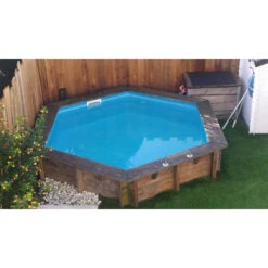 Piscine En Bois Hexagonale Ubbink Azura 4,10 X 1,20 M - Liner Bleu + Bâche à Bulles -Intex Soldes Boutique 410 2 ubbink azura