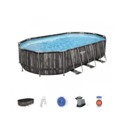 Piscine Tubulaire Ovale Bestway Power Steel™ Bois Rustique 6,10 X 3,66 X 1,22 M -Intex Soldes Boutique 5611r piscine ovale bestway power steeltm bois rustique 6 10 x 3 66 x 1 22 m schema
