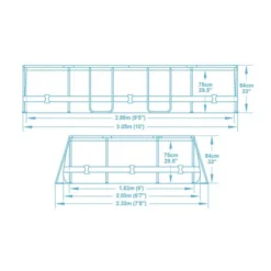 Piscine Ovale Bestway Power Steel™ 3,05 X 2 X 0,84 M -Intex Soldes Boutique 5614a dimensions