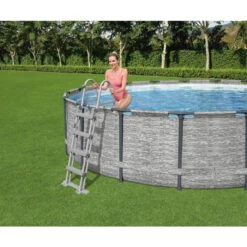 Piscine Tubulaire Ronde Bestway Steel Pro Max 5,49 X 1,22 M -Intex Soldes Boutique 5618y piscine hors sol bestway ronde steel pro max 549 122 echelle