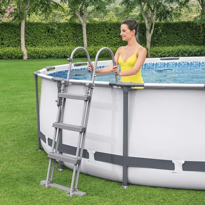 Piscine Tubulaire Ronde Bestway Steel Pro Max 3,05 X 0,76 - Gris Clair 4 Piscine Tubulaire Ronde Bestway Steel Pro Max 3,05 X 0,76 - Gris Clair – Image 4