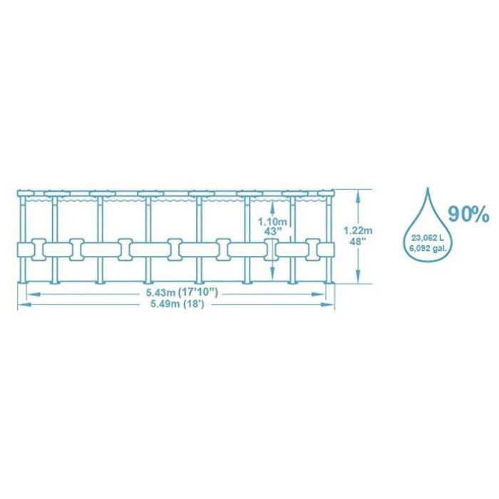 Piscine Tubulaire Ronde Bestway Steel Pro Max 5,49 X 1,22 M - Gris Clair 5 Piscine Tubulaire Ronde Bestway Steel Pro Max 5,49 X 1,22 M - Gris Clair – Image 5