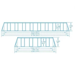 Piscine Tubulaire Rectangulaire Bestway Power Steel™ 9,56 X 4,88 X 1,32 M -Intex Soldes Boutique 56623 dimensions