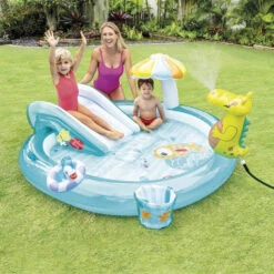 Aire De Jeux Gonflable Intex Alligator -Intex Soldes Boutique 57165 aire aligator ambiance 2 min