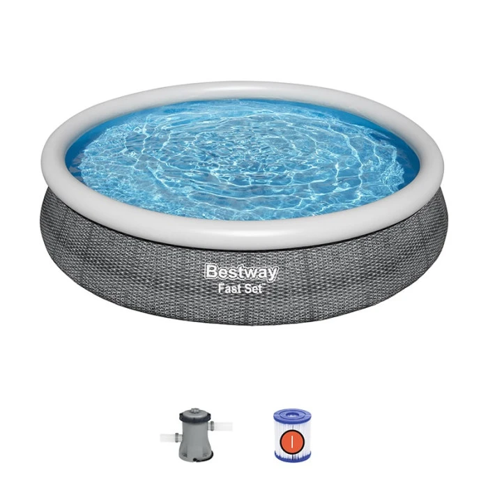 Piscine Autoportée Bestway Fast Set™ Aspect Rotin 3,66 X 0,76 M 2 Piscine Autoportée Bestway Fast Set™ Aspect Rotin 3,66 X 0,76 M – Image 2