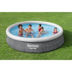 Piscine Autoportée Bestway Fast Set™ Aspect Rotin 3,66 X 0,76 M 10 Piscine Autoportée Bestway Fast Set™ Aspect Rotin 3,66 X 0,76 M -Intex Soldes Boutique 57445 piscine ronde bestway fast set rotin 366 76 ambiance