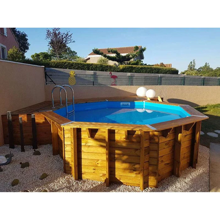 Piscine En Bois Octogonale Ubbink Océa 4,30 X 1,20 M - Liner Bleu 2 Piscine En Bois Octogonale Ubbink Océa 4,30 X 1,20 M - Liner Bleu – Image 2