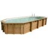 Piscine En Bois Octogonale Ubbink Océa 8,60 X 4,70 X 1,30 M - Liner Beige