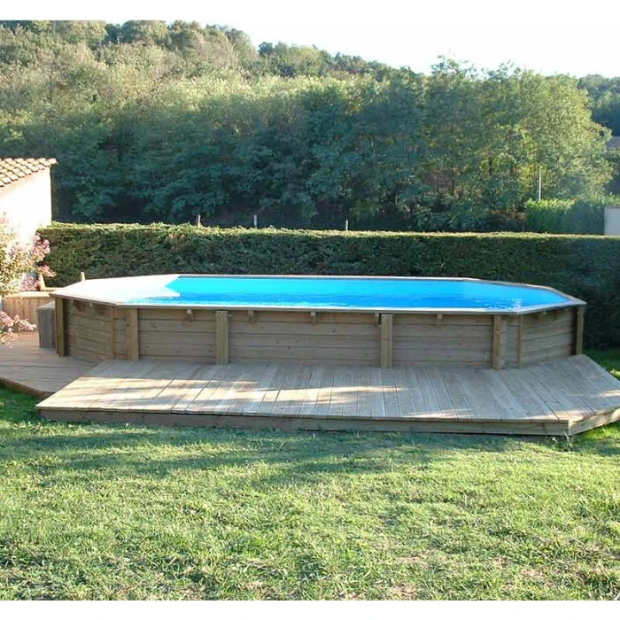 Piscine En Bois Octogonale Ubbink Océa 8,60 X 4,70 X 1,30 M - Liner Bleu 3 Piscine En Bois Octogonale Ubbink Océa 8,60 X 4,70 X 1,30 M - Liner Bleu – Image 3