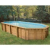 Piscine En Bois Octogonale Ubbink Océa 8,60 X 4,70 X 1,30 M - Liner Bleu
