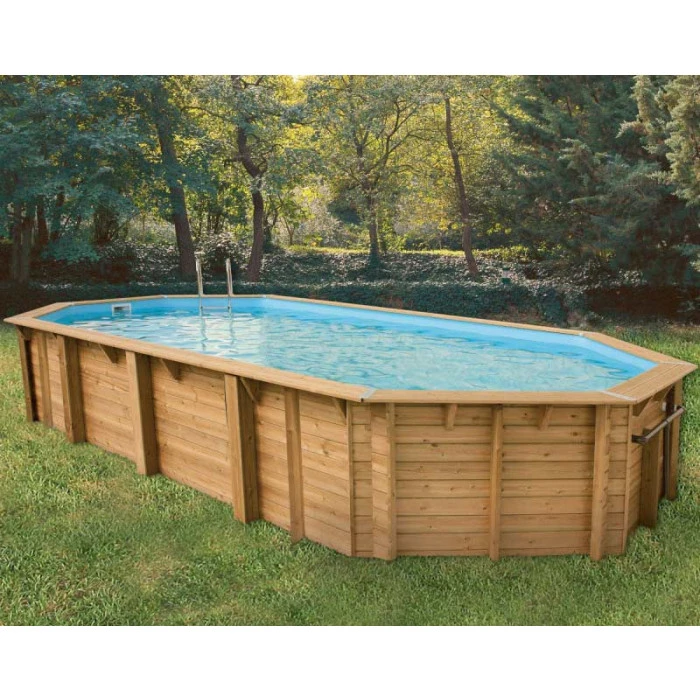 Piscine En Bois Octogonale Ubbink Océa 8,60 X 4,70 X 1,30 M - Liner Bleu 1 Piscine En Bois Octogonale Ubbink Océa 8,60 X 4,70 X 1,30 M - Liner Bleu