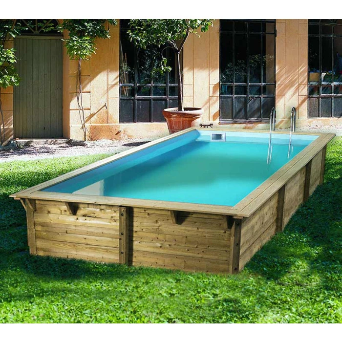 Piscine En Bois Rectangulaire Ubbink Sunwater 5,55 X 3,00 X 1,40 M - Liner Bleu 1 Piscine En Bois Rectangulaire Ubbink Sunwater 5,55 X 3,00 X 1,40 M - Liner Bleu
