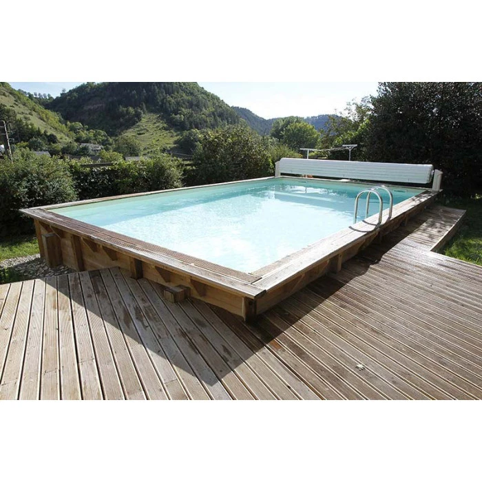 Piscine En Bois Rectangulaire Ubbink Linéa 8,00 X 5,00 X 1,40 M - Liner Beige 2 Piscine En Bois Rectangulaire Ubbink Linéa 8,00 X 5,00 X 1,40 M - Liner Beige – Image 2