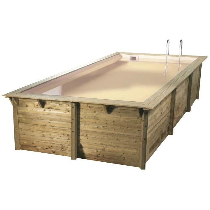 Piscine En Bois Rectangulaire Ubbink Azura 5,05 X 3,50 X 1,26 M - Liner Beige 1 Piscine En Bois Rectangulaire Ubbink Azura 5,05 X 3,50 X 1,26 M - Liner Beige