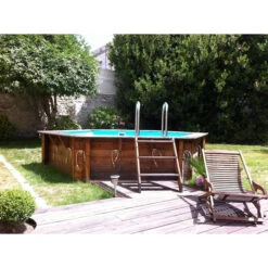 Piscine En Bois Hexagonale Ubbink Azura 4,10 X 1,20 M - Liner Bleu + Bâche à Bulles -Intex Soldes Boutique azura 410 4 min
