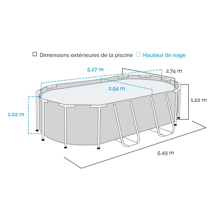 Piscine Tubulaire Ovale Bestway Power Steel Swim Vista 5,49 X 2,74 X 1,22 2 Piscine Tubulaire Ovale Bestway Power Steel Swim Vista 5,49 X 2,74 X 1,22 – Image 2