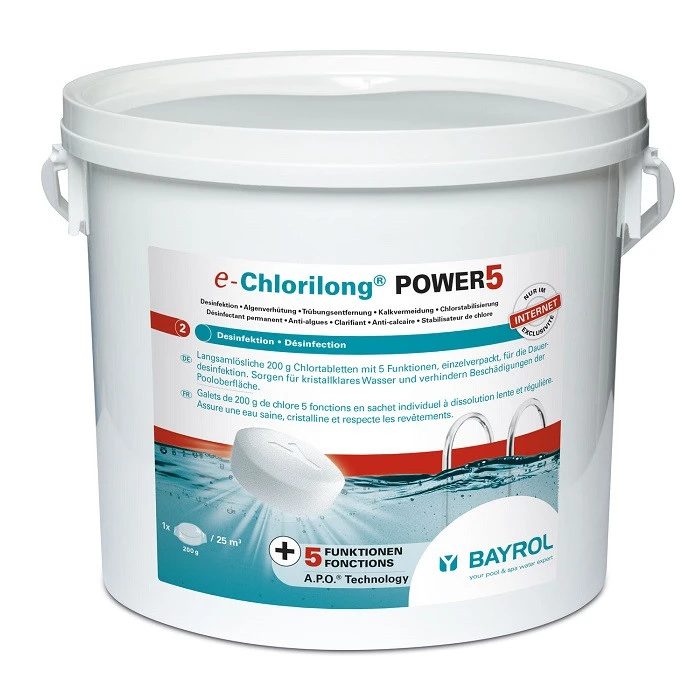 Bayrol E.Chlorilong POWER 5 - Galets De Chlore à Dissolution Lente 5kg 1 Bayrol E.Chlorilong POWER 5 - Galets De Chlore à Dissolution Lente 5kg