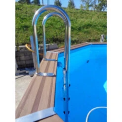 GRE Piscine Ovale Composite Gré - 6,64 X 3,86 X 1,24 M -Intex Soldes Boutique echelle interieure piscine composite gre 5