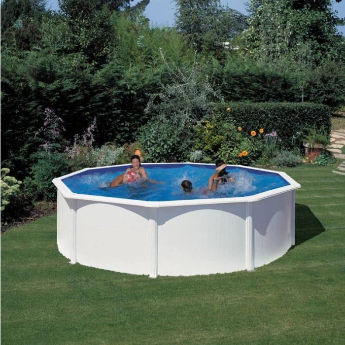 GRE Piscine Ronde Acier Gré Fidji - 4,60 X 1,20 M 2 GRE Piscine Ronde Acier Gré Fidji - 4,60 X 1,20 M – Image 2