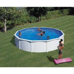 GRE Piscine Ronde Acier Gré Fidji - 5,50 X 1,20 M -Intex Soldes Boutique kit550eco piscine ronde acier gre fidji 550 120 ambiance