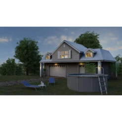 GRE Piscine Ronde Acier Gré Gris Anthracite - Ø 3,00 X 1,20 M -Intex Soldes Boutique kitpr458gy piscine ronde acier gre gris anthracit 132 460cm ambiance 1 2