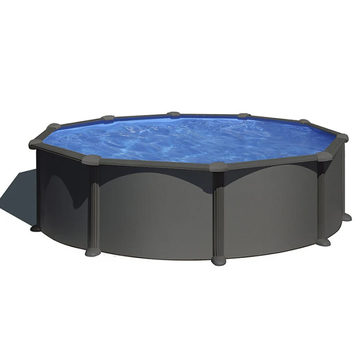 GRE Piscine Ronde Acier Gré Gris Anthracite 4,60 X 1,30 M 1 GRE Piscine Ronde Acier Gré Gris Anthracite 4,60 X 1,30 M