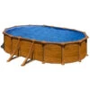 GRE Piscine Ovale Acier Gré Sicilia Imitation Bois - 5 X 3 X 1,20 M