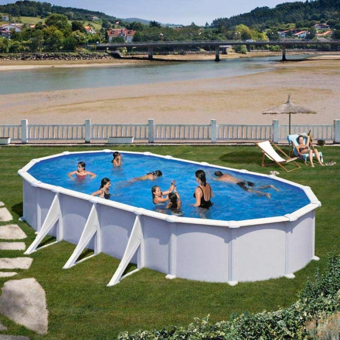 GRE Piscine Ovale Acier Gré Atlantis - 7,30 X 3,75 X 1,30 M 2 GRE Piscine Ovale Acier Gré Atlantis - 7,30 X 3,75 X 1,30 M – Image 2