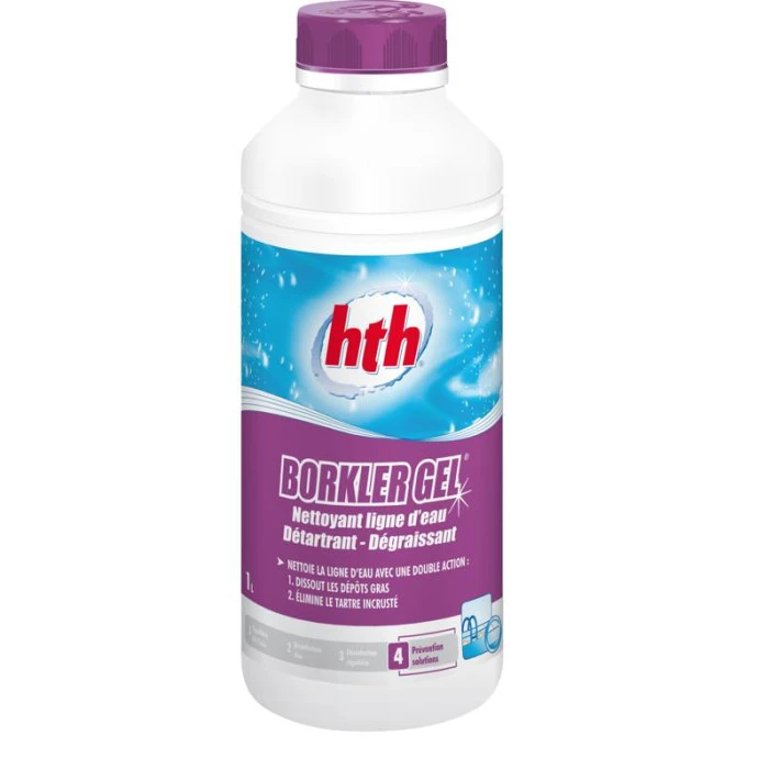 HTH Borkler Gel - Gel Nettoyant Ligne D'eau Détartrant Et Dégraissant 1L 2 HTH Borkler Gel - Gel Nettoyant Ligne D'eau Détartrant Et Dégraissant 1L – Image 2