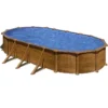 GRE Piscine Ovale Acier Gré Mauritius Imitation Bois - 7,30 X 3,75 M