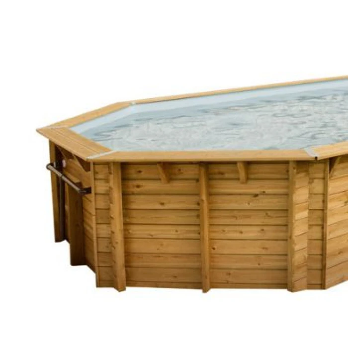 Piscine En Bois Octogonale Ubbink Océa 5,10 X 1,20 M - Liner Gris 2 Piscine En Bois Octogonale Ubbink Océa 5,10 X 1,20 M - Liner Gris – Image 2
