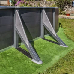 GRE Piscine Ovale Acier Gré Gris Anthracite - 7,30 X 3,75 X 1,32 M 10 GRE Piscine Ovale Acier Gré Gris Anthracite - 7,30 X 3,75 X 1,32 M -Intex Soldes Boutique pied piscine ovale gre gris anthracite 2