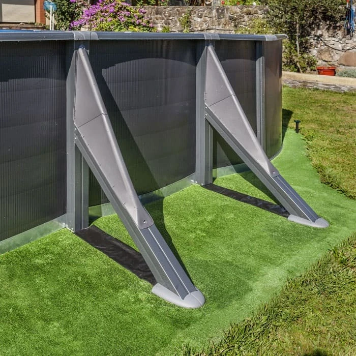 GRE Piscine Ovale Acier Gré Gris Anthracite - 7,30 X 3,75 X 1,32 M 3 GRE Piscine Ovale Acier Gré Gris Anthracite - 7,30 X 3,75 X 1,32 M – Image 3