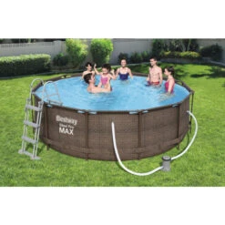 Piscine Tubulaire Ronde Bestway Steel Pro Max 3,66 X 1,00 M -Intex Soldes Boutique piscine bestway imitation bois 366 1