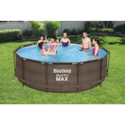 Piscine Tubulaire Ronde Bestway Steel Pro Max 3,66 X 1,00 M -Intex Soldes Boutique piscine bestway imitation bois 366 4