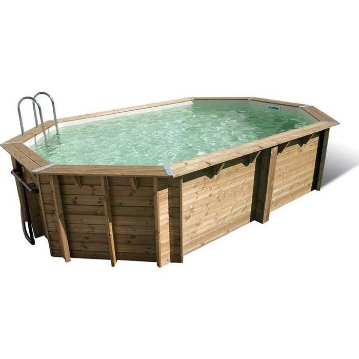 Piscine En Bois Octogonale Ubbink Océa 5,50 X 3,55 X 1,20 M - Liner Beige 1 Piscine En Bois Octogonale Ubbink Océa 5,50 X 3,55 X 1,20 M - Liner Beige