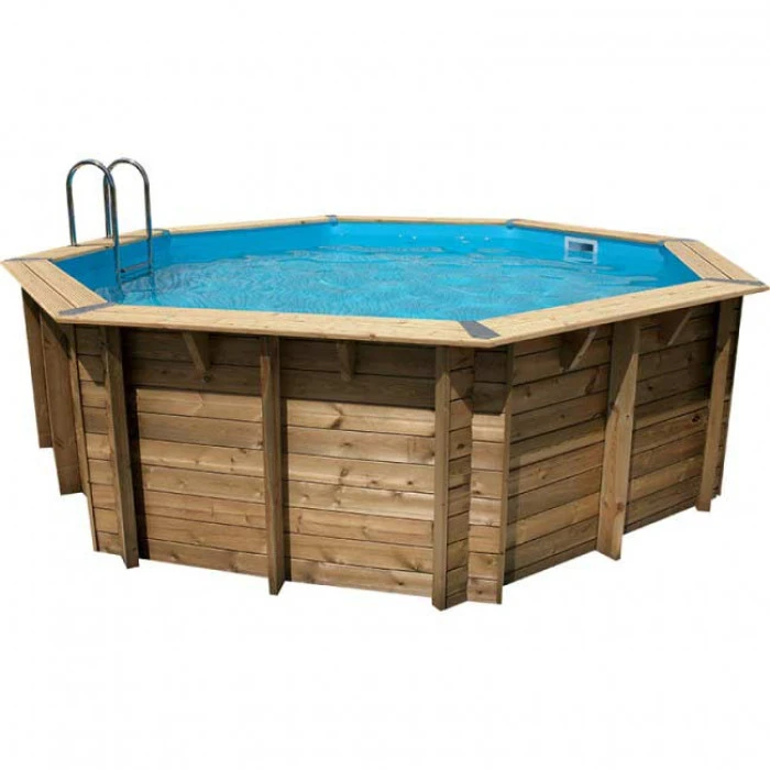 Piscine En Bois Octogonale Ubbink Océa 5,80 X 1,30 M - Liner Bleu 1 Piscine En Bois Octogonale Ubbink Océa 5,80 X 1,30 M - Liner Bleu