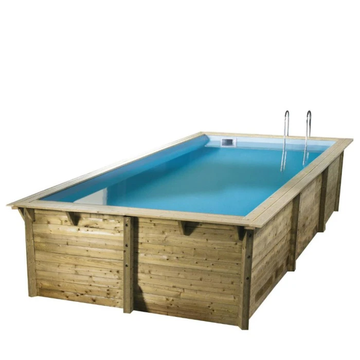 Piscine En Bois Rectangulaire Ubbink Azura 5,05 X 3,50 X 1,26 M - Liner Bleu 1 Piscine En Bois Rectangulaire Ubbink Azura 5,05 X 3,50 X 1,26 M - Liner Bleu