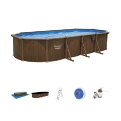 Piscine En Acier Bestway Hydrium Effet Bois - 7,30 X 3,60 X 1,30 M -Intex Soldes Boutique piscine hors sol acier ovale 730 m x 360 m x 130 m hydrium