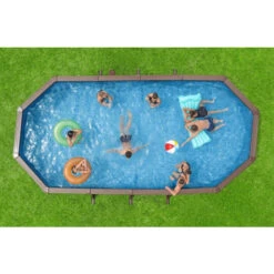 Piscine En Acier Bestway Hydrium Effet Bois - 7,30 X 3,60 X 1,30 M -Intex Soldes Boutique piscine hors sol acier ovale 730 m x 360 m x 130 m hydrium 3