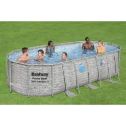 Piscine Tubulaire Ovale Bestway Power Steel Swim Vista 5,49 X 2,74 X 1,22 16 Piscine Tubulaire Ovale Bestway Power Steel Swim Vista 5,49 X 2,74 X 1,22 -Intex Soldes Boutique piscine hors sol ovale power steel swimvista effet pierre grise avec hublots 549 x 274 cm 2