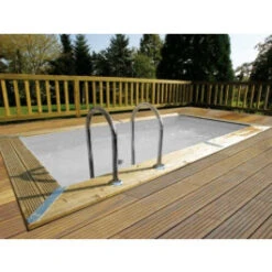Piscine En Bois Rectangulaire Ubbink Linéa UrbanPool 4,50 X 2,50 X 1,40 M - Liner Gris