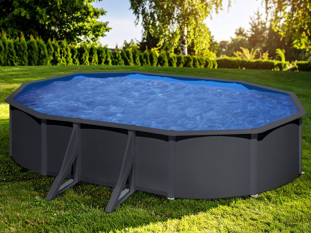 Intex Soldes Boutique 36 Intex Soldes Boutique -Intex Soldes Boutique piscine acier gris anthracite louko ovale 527 x 327 x 122 m gre